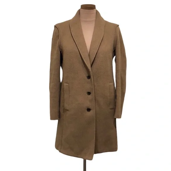 J. Crew Jackets Coats J Crew Boiled Will Topcoat Peacoat Pea Coat Size 6 Camel Brown Poshmark